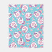 Fun Cute Chubby Kitschy Unicorn Kat Fleece Deken (Voorkant)