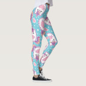 Fun Cute Chubby Kitschy Unicorn Kat Leggings (Rechts)