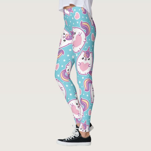 Fun Cute Chubby Kitschy Unicorn Kat Leggings (Links)