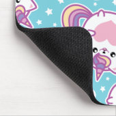 Fun Cute Chubby Kitschy Unicorn Kat Muismat (Hoek)