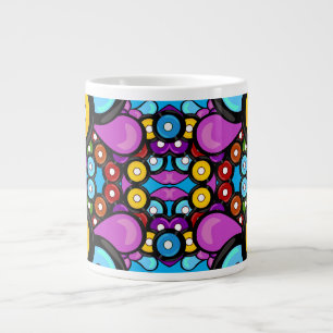 Fun Cute Colorful Retro Record Kaleidoscoop Grote Koffiekop