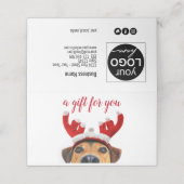 Fun Cute Dog Reindedarm-kerstkaartje Plaatskaartje (Buitenkant ongevouwen)