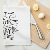 Fun Cute Eat Drink is eng Bat Halloween Theedoek (Quarter Fold)