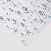Fun, Cute en CO-lovende Snowmen en Snowflakes Tissuepapier (Detail)