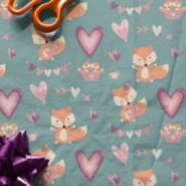 Fun Cute Fox Hearts Valentijnsdag Cadeaupapier