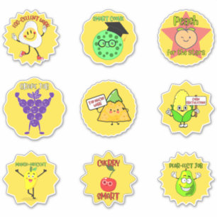 Fun Cute Fruit & Food Teacher Reward Stickers