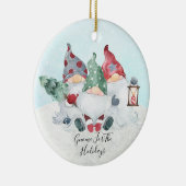 Fun Cute Gnome voor de Feestdagen Kerstmis Keramisch Ornament (Rechts)