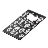 Fun Cute Hand Drawn Skulls Creditkaart Flessenopener (Achterkant Gekanteld)