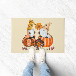 Fun Cute Happy Herfst Blessed Gnomes Doormat Deurmat