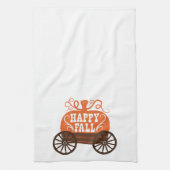 Fun Cute Happy Herfst Wagon Pumpkin Kitchen Towel Theedoek (Verticaal)