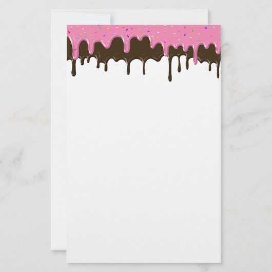 Fun Cute Ice Cream Drift Personal Stationery Paper Briefpapier (Achterkant)