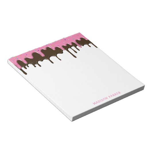 Fun Cute Ice Cream Drivers, persoonlijk met naam Notitieblok (Schuin)