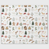 Fun Cute Kerstmis Waterverf Accesft Gift Cadeaupapier (Vlak)