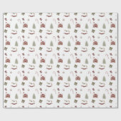 Fun Cute Kerstmis Waterverf Accu 2 Cft Cadeaupapier (Vlak)