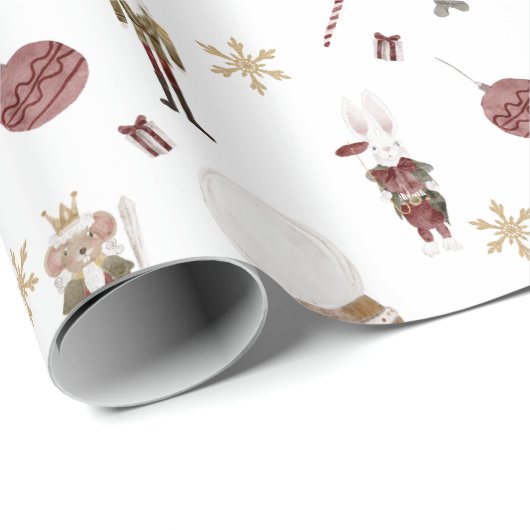 Fun Cute Kerstmis Waterverf Accu 3 Cft Cadeaupapier (Rol Hoek)