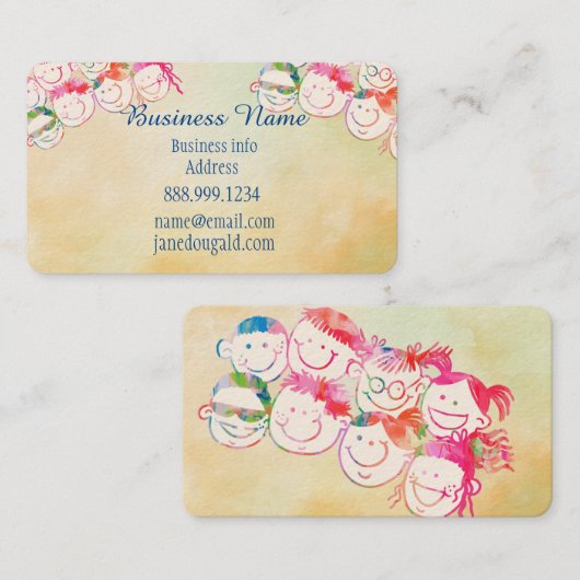 Fun Cute Kinder Visitekaartje (Voorkant / Achterkant)