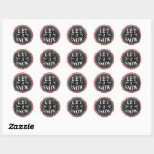 Fun Cute laat zwarte plaat sneeuwen Ronde Sticker (Vel)