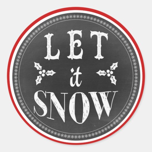 Fun Cute laat zwarte plaat sneeuwen Ronde Sticker (Voorkant)