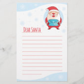 Fun Cute Letter to Beste Santa Claus-sjabloon Briefpapier (Voorkant)