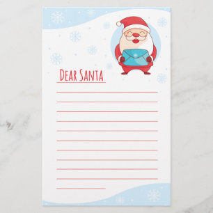 Fun Cute Letter to Beste Santa Claus-sjabloon Briefpapier