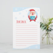 Fun Cute Letter to Beste Santa Claus-sjabloon Briefpapier (Staand voorkant)