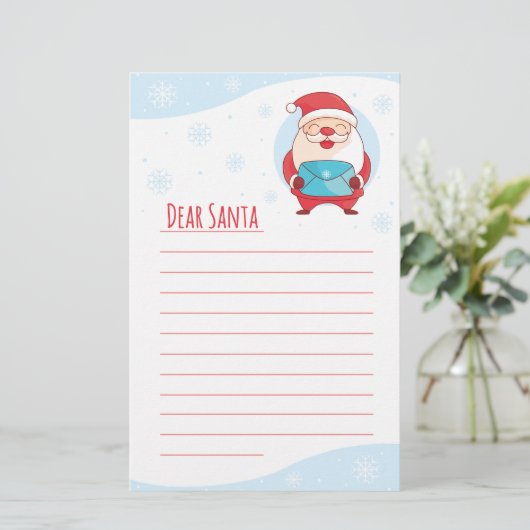 Fun Cute Letter to Beste Santa Claus-sjabloon Briefpapier (Staand voorkant)