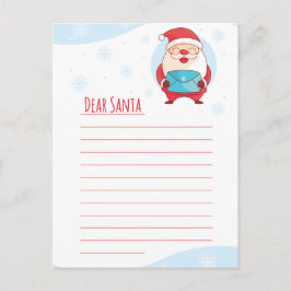 Fun Cute Letter to Beste Santa Claus-sjabloon Feestdagenkaart