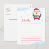 Fun Cute Letter to Beste Santa Claus-sjabloon Feestdagenkaart (Voorkant / Achterkant)