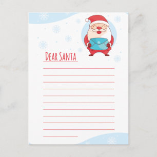 Fun Cute Letter to Beste Santa Claus-sjabloon Feestdagenkaart