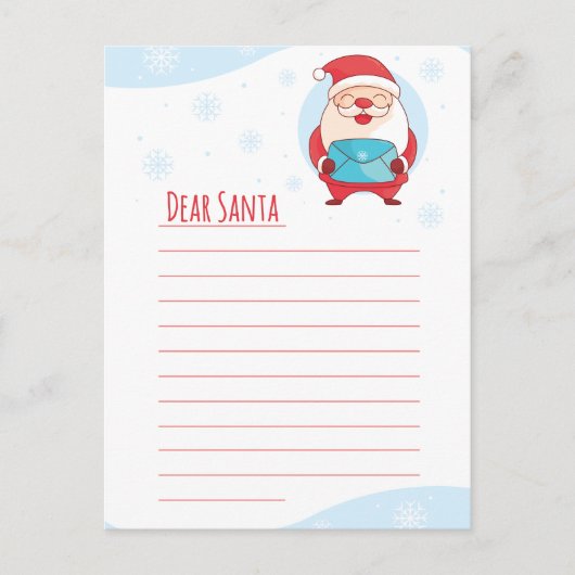Fun Cute Letter to Beste Santa Claus-sjabloon Feestdagenkaart (Voorkant)
