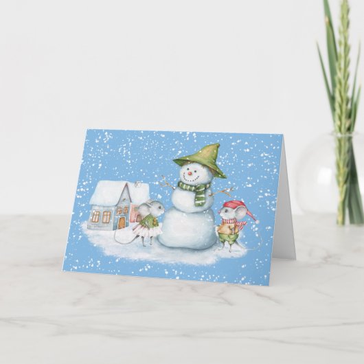 Fun Cute Merry Kerstmis Snow Holiday Card Feestdagen Kaart (Voorkant)