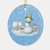 Fun Cute Merry Kerstmis Snow Holiday Keramisch Ornament (Links)