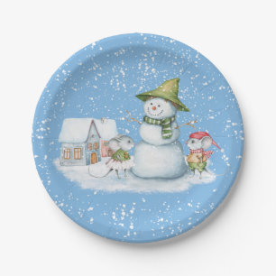 Fun Cute Merry Kerstmis Snow Holiday Papieren Bordje