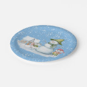 Fun Cute Merry Kerstmis Snow Holiday Papieren Bordje (Gekanteld)