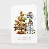 Fun Cute Mice Tree Kerstfeestdag, gevouwen kaart (Voorkant)