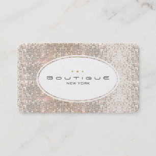 Fun & Cute Mode Boutique Faux Silver Sequins Visitekaartje