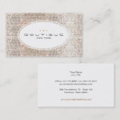 Fun & Cute Mode Boutique Faux Silver Sequins Visitekaartje (Voorkant / Achterkant)