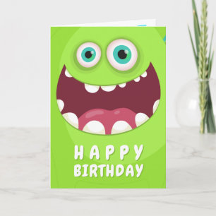 Fun Cute Monster Feestdagen Kaart