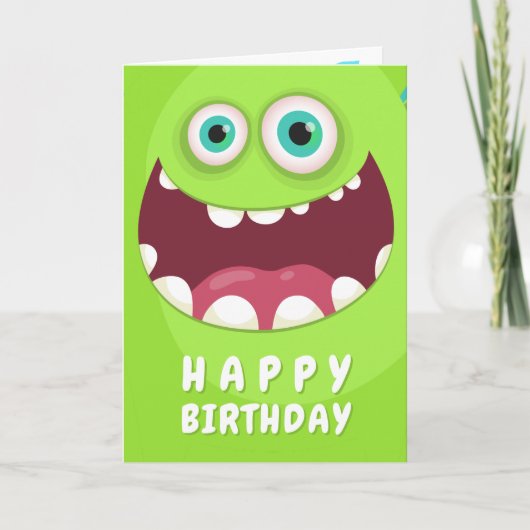 Fun Cute Monster Feestdagen Kaart (Voorkant)