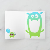 Fun Cute Monster Feestdagen Kaart (Binnen)