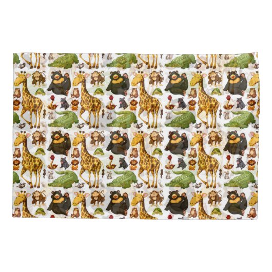 Fun Cute Oerwoud Animals Kussensloop (Achterkant)