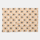 Fun Cute Oranje Black Halloween Skull Theedoek (Horizontaal)