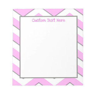 Fun Cute Pink Chevron Stripe Persoonlijk Notitieblok