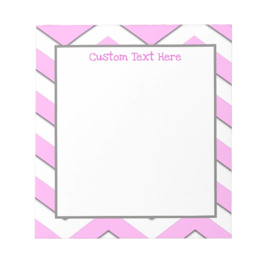 Fun Cute Pink Chevron Stripe Persoonlijk Notitieblok (Voorkant)