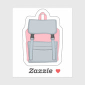 Fun Cute Pink Girly Backpack School Sticker (Vel)