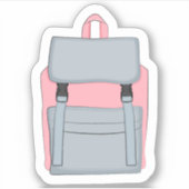 Fun Cute Pink Girly Backpack School Sticker (Voorkant)