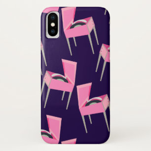 Fun Cute Pink Retro Record Player Patroon Case-Mate iPhone Case