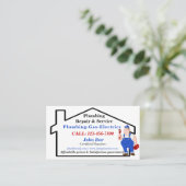Fun Cute Plumbing Plumber Handyman Visitekaartje (Staand voorkant)