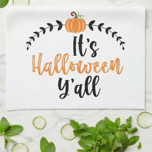 Fun Cute Pumpkin's Halloween Yall Theedoek (Gevouwen)