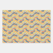 Fun Cute Retro Design Flower Mushroom Inpakpapier Vel (Voorkant)